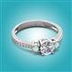 2 - Aniyah 1.26 ctw (6.50 mm) IGI Certified Classic Three Stone Round Lab Grown Diamond (VS1/F) and Opal Engagement Ring 