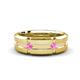 1 - Adam 7.50 mm Kite Set Evenly Spaced Princess Cut Pink Sapphire Mens Wedding band 