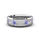 1 - Adam 7.50 mm Kite Set Evenly Spaced Princess Cut Tanzanite Mens Wedding band 