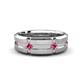 1 - Adam 7.50 mm Kite Set Evenly Spaced Princess Cut Pink Tourmaline Mens Wedding band 