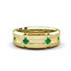 1 - Adam 7.50 mm Kite Set Evenly Spaced Princess Cut Emerald Mens Wedding band 