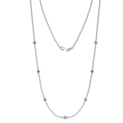 Salina 7Stn Pink Sapphire on Cable Necklace