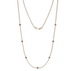 Salina 7Stn Iolite on Cable Necklace Stone Iolite ctw Womens Station Necklace K Rose Gold