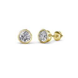 Carys Round Diamond ctw SI GH Bezel Set Solitaire Stud Earrings Most Popular Round Diamond ctw SI GH Bezel Set Solitaire Stud Earrings K Yellow Gold