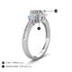 4 - Aniyah 1.30 ctw (6.50 mm) GIA Certified Classic Three Stone Round Natural Diamond (SI/G) and Aquamarine Engagement Ring 