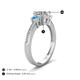 4 - Aniyah 1.32 ctw (6.50 mm) GIA Certified Classic Three Stone Round Natural Diamond (SI/G) and Blue Topaz Engagement Ring 