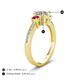 4 - Aniyah 1.34 ctw (6.50 mm) GIA Certified Classic Three Stone Round Natural Diamond (SI/G) and Ruby Engagement Ring 
