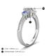 4 - Aniyah 1.32 ctw (6.50 mm) GIA Certified Classic Three Stone Round Natural Diamond (SI/G) and Tanzanite Engagement Ring 
