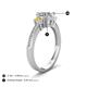 4 - Aniyah 1.34 ctw (6.50 mm) GIA Certified Classic Three Stone Round Natural Diamond (SI/G) and Yellow Diamond Engagement Ring 