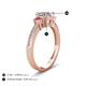 4 - Aniyah 1.30 ctw (6.50 mm) GIA Certified Classic Three Stone Round Natural Diamond (SI/H) and Pink Tourmaline Engagement Ring 