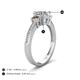 4 - Aniyah 1.34 ctw (6.50 mm) GIA Certified Classic Three Stone Round Natural Diamond (SI/G) and Smoky Quartz Engagement Ring 