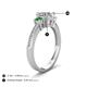 4 - Aniyah 1.38 ctw (6.50 mm) GIA Certified Classic Three Stone Round Natural Diamond (SI/H) and Green Garnet Engagement Ring 