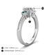 4 - Aniyah 1.36 ctw (6.50 mm) GIA Certified Classic Three Stone Round Natural Diamond (SI/G) and London Blue Topaz Engagement Ring 