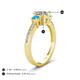 4 - Aniyah 1.28 ctw (6.50 mm) GIA Certified Classic Three Stone Round Natural Diamond (SI/H) and Turquoise Engagement Ring 