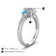 4 - Aniyah 1.28 ctw (6.50 mm) GIA Certified Classic Three Stone Round Natural Diamond (SI/H) and Turquoise Engagement Ring 