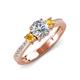 3 - Aniyah 1.30 ctw (6.50 mm) IGI Certified Classic Three Stone Round Lab Grown Diamond (VS1/F) and Citrine Engagement Ring 