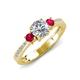3 - Aniyah 1.34 ctw (6.50 mm) IGI Certified Classic Three Stone Round Lab Grown Diamond (VS1/F) and Ruby Engagement Ring 