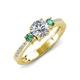 3 - Aniyah 1.38 ctw (6.50 mm) IGI Certified Classic Three Stone Round Lab Grown Diamond (VS1/F) and Lab Created Alexandrite Engagement Ring 