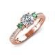 3 - Aniyah 1.38 ctw (6.50 mm) IGI Certified Classic Three Stone Round Lab Grown Diamond (VS1/F) and Lab Created Alexandrite Engagement Ring 
