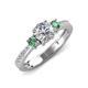 3 - Aniyah 1.38 ctw (6.50 mm) IGI Certified Classic Three Stone Round Lab Grown Diamond (VS1/F) and Lab Created Alexandrite Engagement Ring 