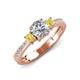3 - Aniyah 1.35 ctw (6.50 mm) IGI Certified Classic Three Stone Round Lab Grown Diamond (VS1/F) and Yellow Sapphire Engagement Ring 