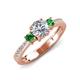 3 - Aniyah 1.38 ctw (6.50 mm) IGI Certified Classic Three Stone Round Lab Grown Diamond (VS1/F) and Green Garnet Engagement Ring 