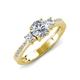 3 - Aniyah 1.35 ctw (6.50 mm) IGI Certified Classic Three Stone Round Lab Grown Diamond (VS1/F) and White Sapphire Engagement Ring 