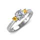 3 - Aniyah 1.30 ctw (6.50 mm) IGI Certified Classic Three Stone Round Lab Grown Diamond (VS1/F) and Citrine Engagement Ring 