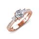 4 - Aniyah 1.34 ctw (6.50 mm) IGI Certified Classic Three Stone Round Lab Grown Diamond (VS1/F) and Natural Diamond Engagement Ring 
