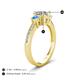 4 - Aniyah 1.32 ctw (6.50 mm) IGI Certified Classic Three Stone Round Lab Grown Diamond (VS1/F) and Blue Topaz Engagement Ring 