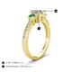 4 - Aniyah 1.34 ctw (6.50 mm) IGI Certified Classic Three Stone Round Lab Grown Diamond (VS1/F) and Emerald Engagement Ring 