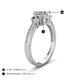 4 - Aniyah 1.38 ctw (6.50 mm) IGI Certified Classic Three Stone Round Lab Grown Diamond (VS1/F) and Lab Created Alexandrite Engagement Ring 