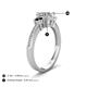4 - Aniyah 1.36 ctw (6.50 mm) IGI Certified Classic Three Stone Round Lab Grown Diamond (VS1/F) and Black Diamond Engagement Ring 