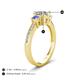 4 - Aniyah 1.32 ctw (6.50 mm) IGI Certified Classic Three Stone Round Lab Grown Diamond (VS1/F) and Tanzanite Engagement Ring 