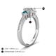 4 - Aniyah 1.34 ctw (6.50 mm) IGI Certified Classic Three Stone Round Lab Grown Diamond (VS1/F) and Blue Diamond Engagement Ring 