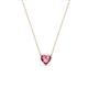 1 - Zaria 0.25 ct Pink Tourmaline Heart Shape (4.00 mm) Solitaire Pendant Necklace 