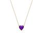 1 - Zaria 0.22 ct Amethyst Heart Shape (4.00 mm) Solitaire Pendant Necklace 