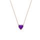 1 - Zaria 0.22 ct Amethyst Heart Shape (4.00 mm) Solitaire Pendant Necklace 