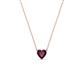 1 - Zaria 0.33 ct Rhodolite Garnet Heart Shape (4.00 mm) Solitaire Pendant Necklace 