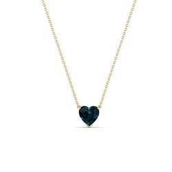 Zaria ct London Blue Topaz Heart Shape Solitaire Pendant Necklace ct London Blue Topaz Heart Shape Solitaire Pendant Necklace in K Yellow GoldIncluded Inches K Yellow Gold Chain