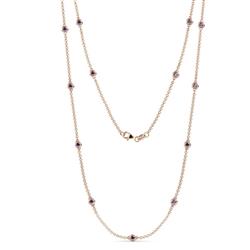 Lien 13Stn Iolite on Cable Necklace Stone Iolite ctw Womens Station Necklace K Rose Gold