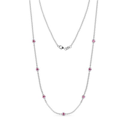 Salina 7Stn Pink Sapphire on Cable Necklace