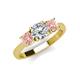 3 - Quyen IGI Certified 1.96 ctw (6.50 mm) Round Lab Grown Diamond and Morganite Three Stone Engagement Ring 