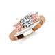 3 - Quyen IGI Certified 1.96 ctw (6.50 mm) Round Lab Grown Diamond and Morganite Three Stone Engagement Ring 