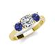 3 - Quyen IGI Certified 2.10 ctw (7.00 mm) Round Lab Grown Diamond and Iolite Three Stone Engagement Ring 