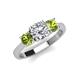 3 - Quyen IGI Certified 2.30 ctw (7.00 mm) Round Lab Grown Diamond and Peridot Three Stone Engagement Ring 