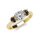 3 - Quyen IGI Certified 2.25 ctw (7.00 mm) Round Lab Grown Diamond and Smoky Quartz Three Stone Engagement Ring 