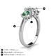 4 - Quyen IGI Certified 2.40 ctw (7.00 mm) Round Lab Grown Diamond and Lab Created Alexandrite Three Stone Engagement Ring 