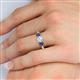 5 - Quyen IGI Certified 2.10 ctw (7.00 mm) Round Lab Grown Diamond and Iolite Three Stone Engagement Ring 