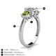 4 - Quyen IGI Certified 2.30 ctw (7.00 mm) Round Lab Grown Diamond and Peridot Three Stone Engagement Ring 